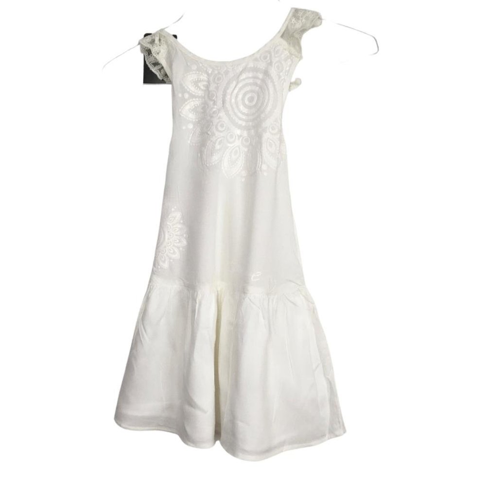NWT Desigual Girl's Dress Size 11/12 Years White Color Print Details